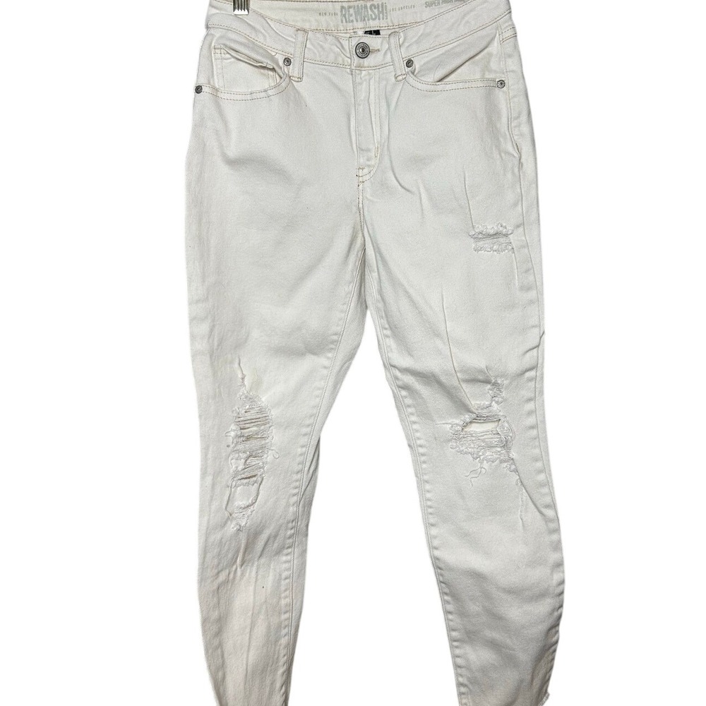 Rewash -Off white Distressed Jeans - size 3/26 regular super high‎ waist